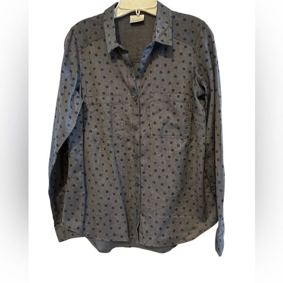Columbia Flannel Out and About Blue Polka Dot Shirt NWT Long Sleeve M - Picture 1 of 10